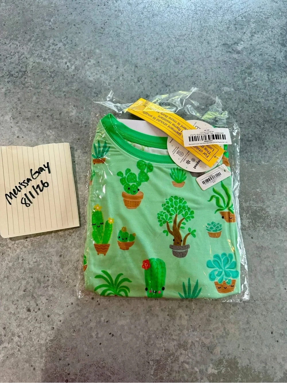 Little Sleepies Succulent set - long sleeve long pants - size 5/6